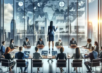 Office desk with financial assets and management strategies.