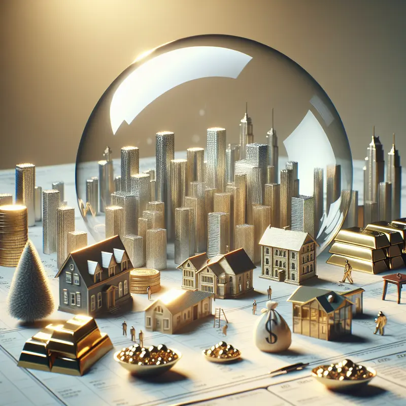 A depiction of real estate speculation, highlighting the intricacies of asset bubbles in urban settings.