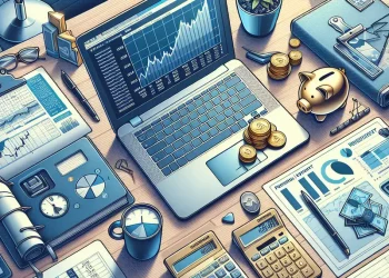 An image symbolizing comprehensive management of personal finances with various tools and strategies.