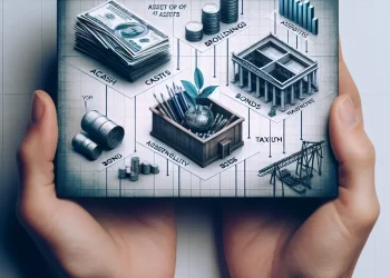 Biểu đồ tài chính và biểu tượng tài sản thể hiện sức mạnh của hiệu ứng của cải.