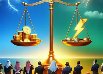 Hình ảnh trừu tượng thể hiện việc cân bằng rủi ro và cơ hội tài chính.