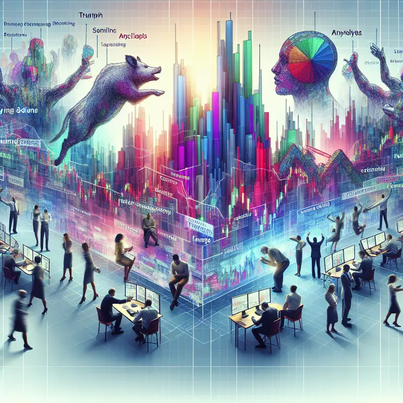 Cảnh quan sàn giao dịch thị trường với các nhà đầu tư tập trung vào động lực và quyết định.